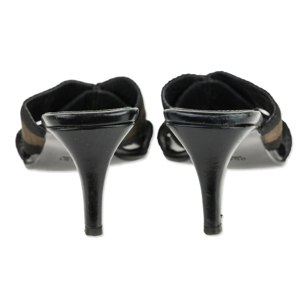 Gucci Black/Brown Web Thong Sandal