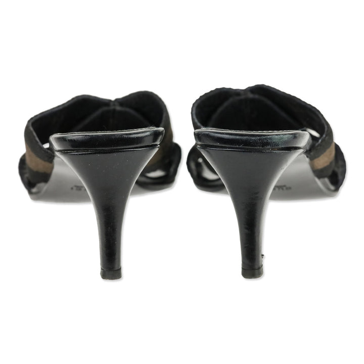 Gucci Black/Brown Web Thong Sandal