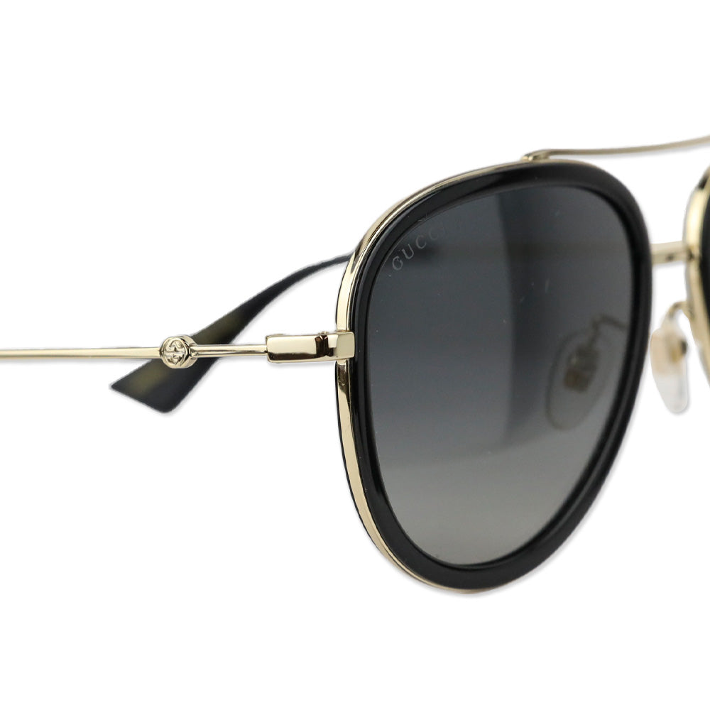 Gucci Black/Gold Brow Bar Aviator Sunglasses, 57mm