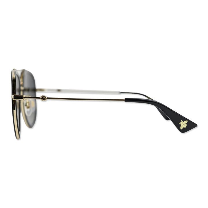 Gucci Black/Gold Brow Bar Aviator Sunglasses, 57mm