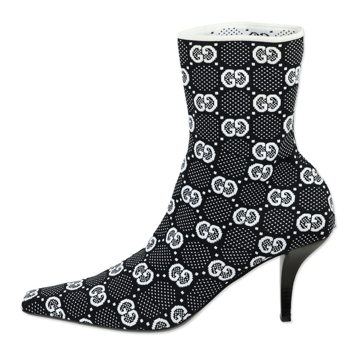 Gucci Black/White Technical GG Jersey Knit Tom Booties