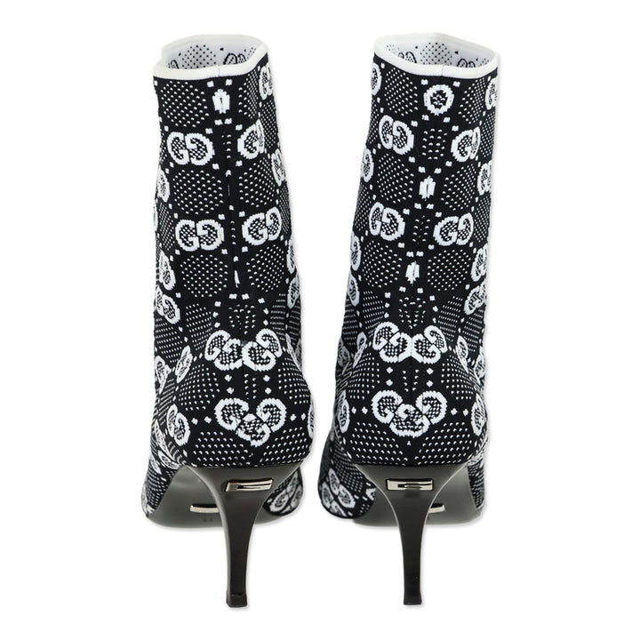 Gucci Black/White Technical GG Jersey Knit Tom Booties