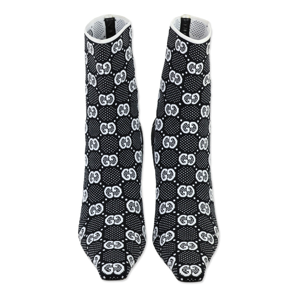 Gucci Black/White Technical GG Jersey Knit Tom Booties