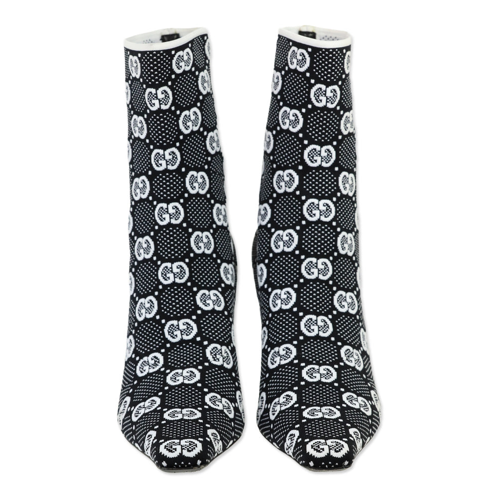 Gucci Black/White Technical GG Jersey Knit Tom Booties
