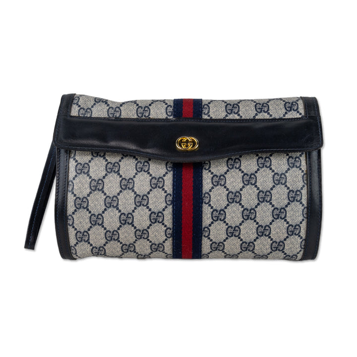 Gucci Blue GG Supreme Canvas Sherry Line Clutch Bag