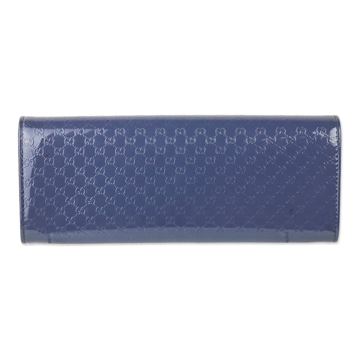 Gucci Blue Micro Guccissima Patent Leather Broadway Clutch