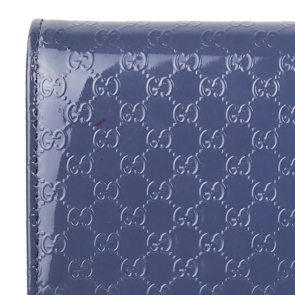 Gucci Blue Micro Guccissima Patent Leather Broadway Clutch
