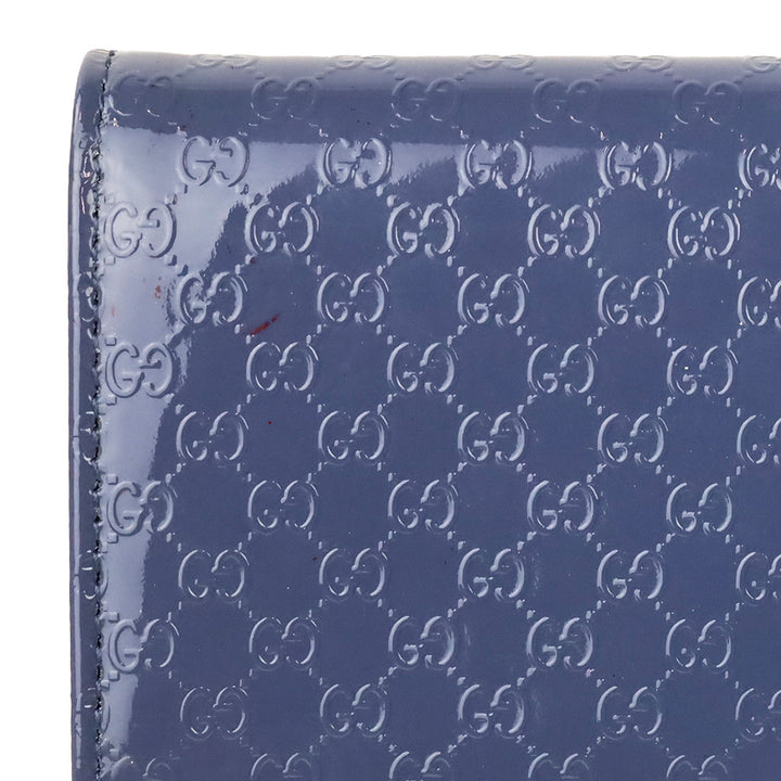Gucci Blue Micro Guccissima Patent Leather Broadway Clutch