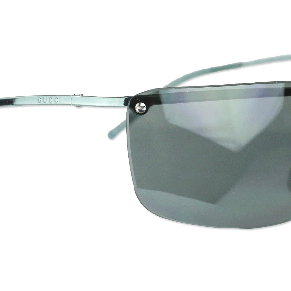 Gucci Blue Teal Gradient Rimless Wrap Sunglasses