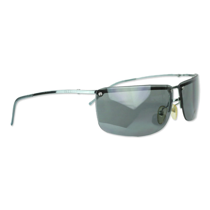 Gucci Blue Teal Gradient Rimless Wrap Sunglasses