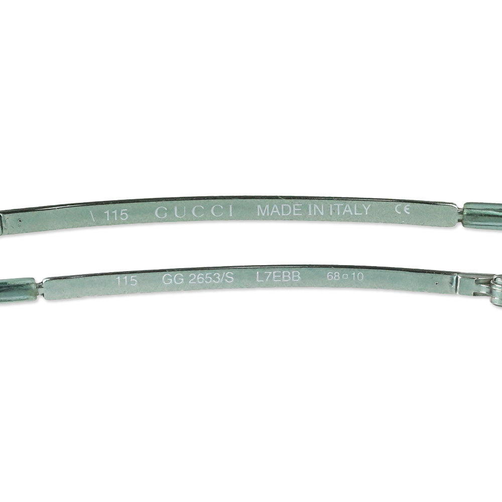Gucci Blue Teal Gradient Rimless Wrap Sunglasses