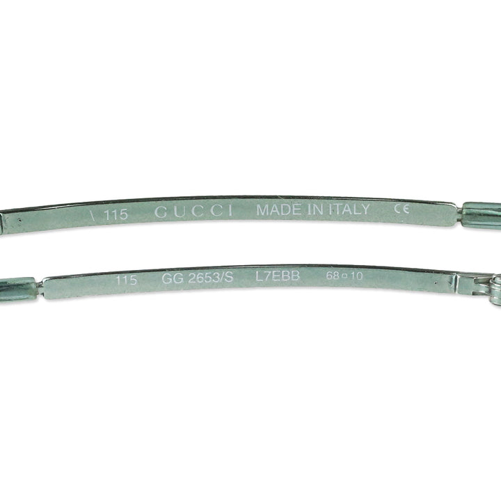 Gucci Blue Teal Gradient Rimless Wrap Sunglasses