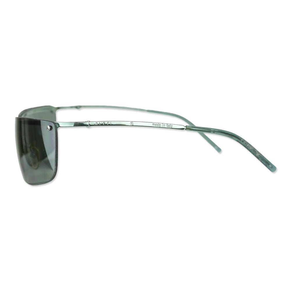 Gucci Blue Teal Gradient Rimless Wrap Sunglasses