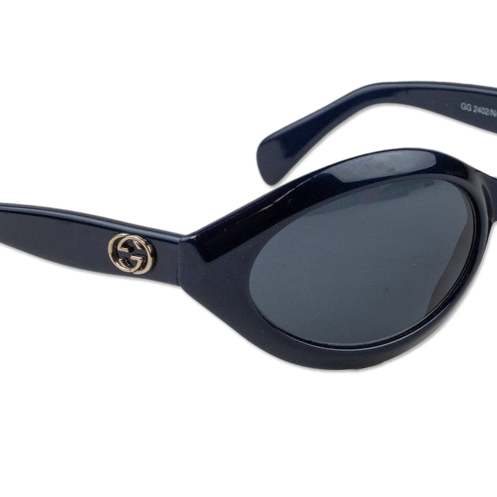 Gucci Blue Wide Oval Sunglasses