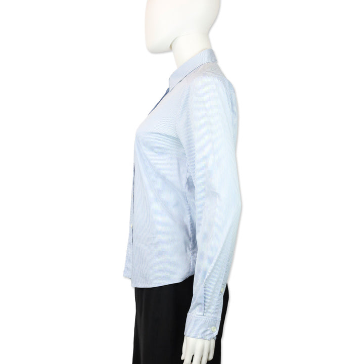 Gucci Blue/White Striped Stretch Cotton Button Up Shirt