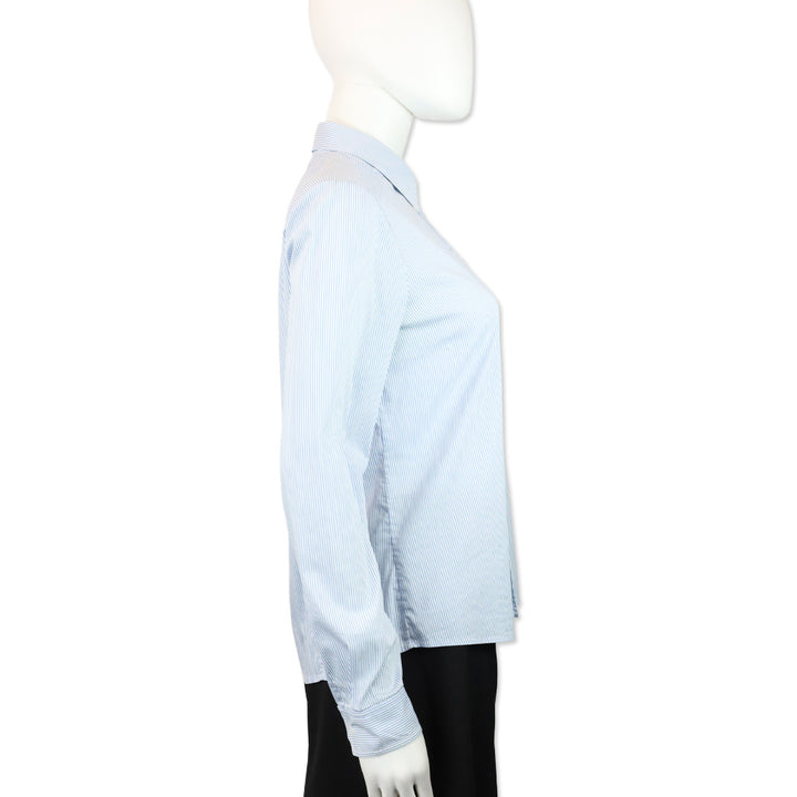 Gucci Blue/White Striped Stretch Cotton Button Up Shirt