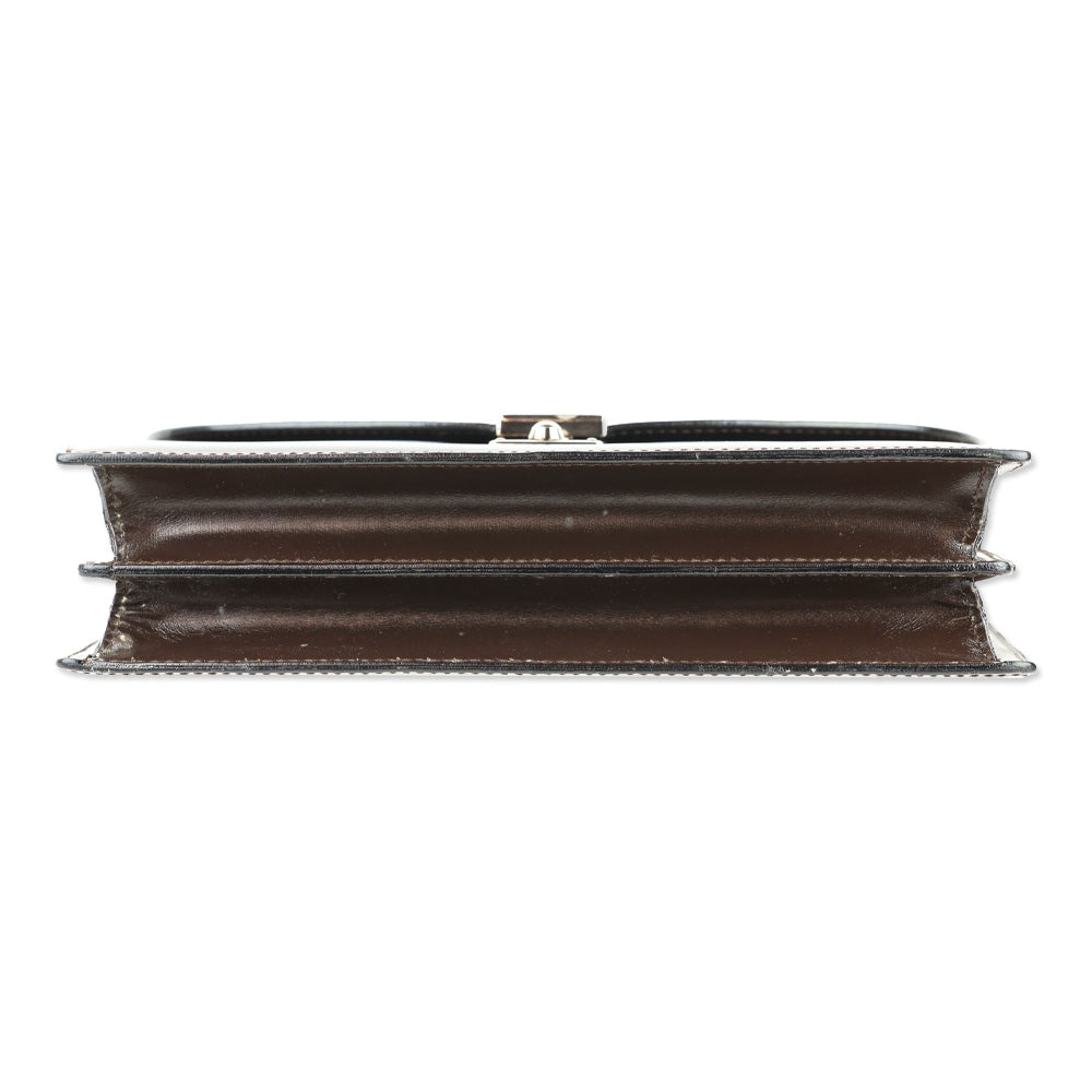 Gucci Brown Buffed Leather Clutch with Wristlet Strap