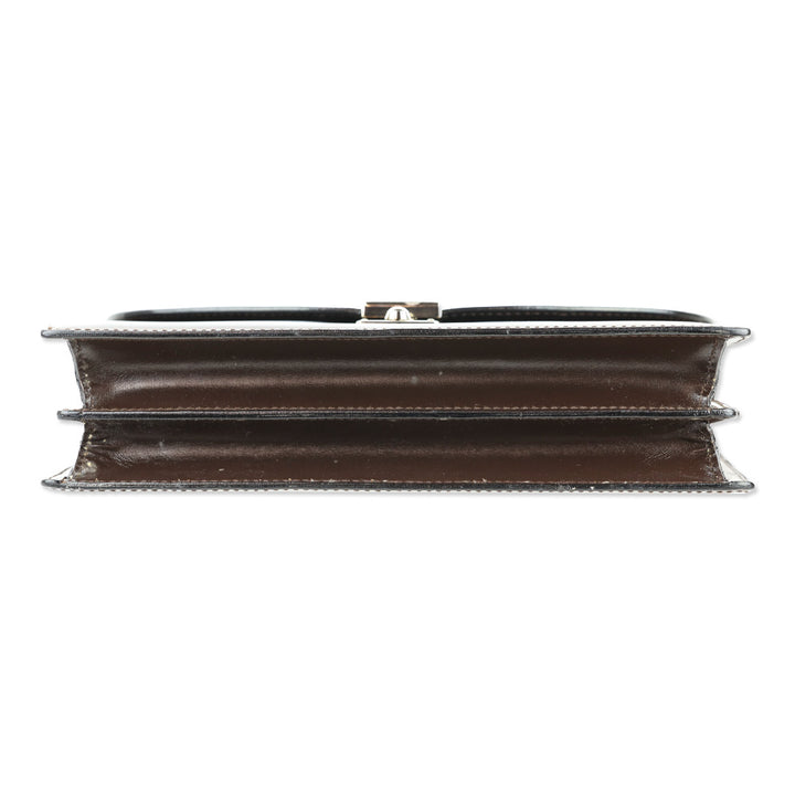 Gucci Brown Buffed Leather Clutch with Wristlet Strap