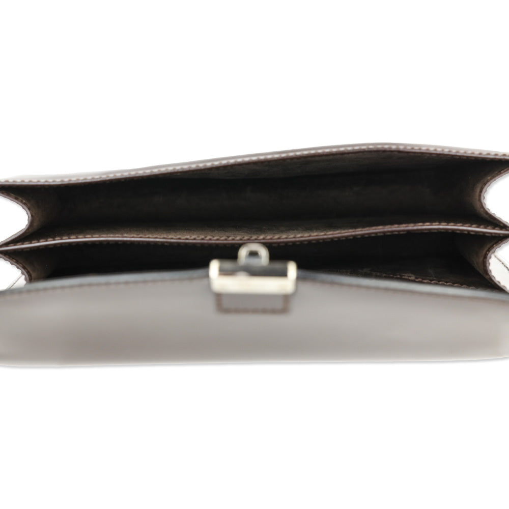 Gucci Brown Buffed Leather Clutch with Wristlet Strap