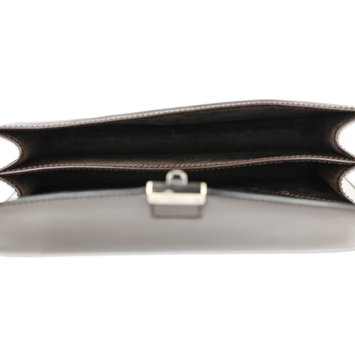 Gucci Brown Buffed Leather Clutch with Wristlet Strap
