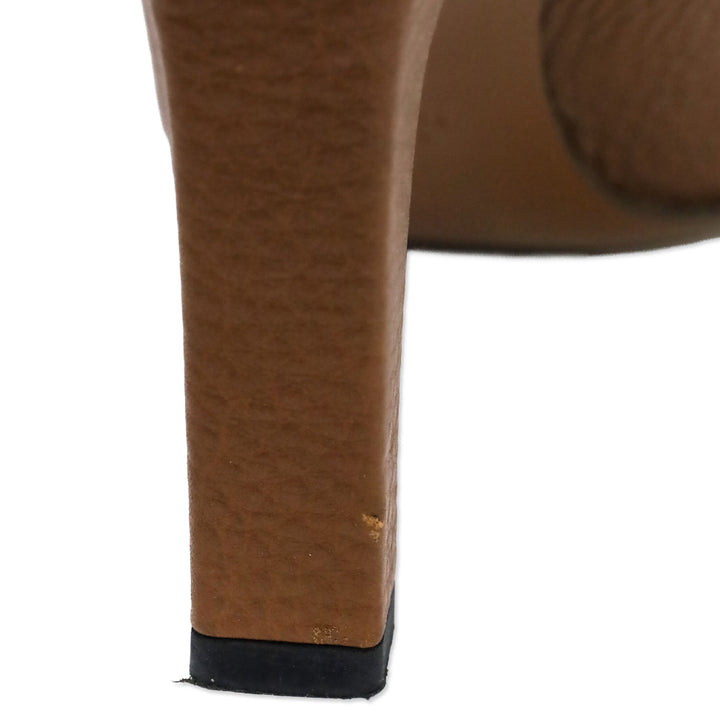 Gucci Brown Leather 'Ride' GG Buckle Pumps