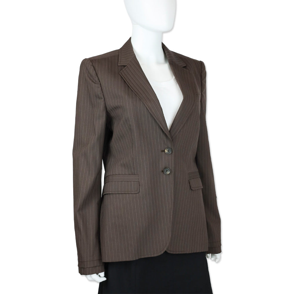 Gucci Brown Pinstripe Blazer