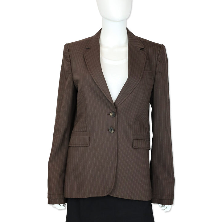 Gucci Brown Pinstripe Blazer