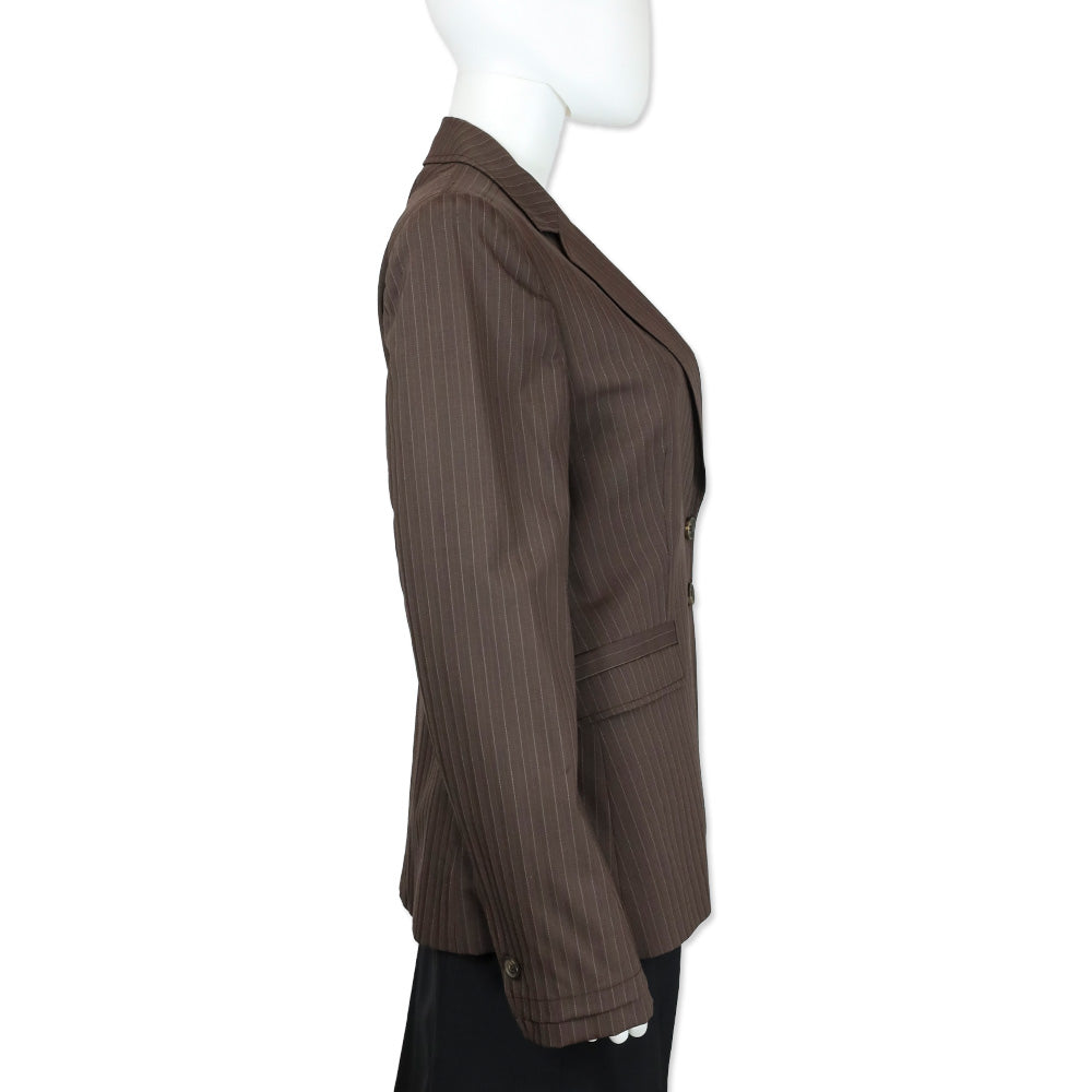 Gucci Brown Pinstripe Blazer