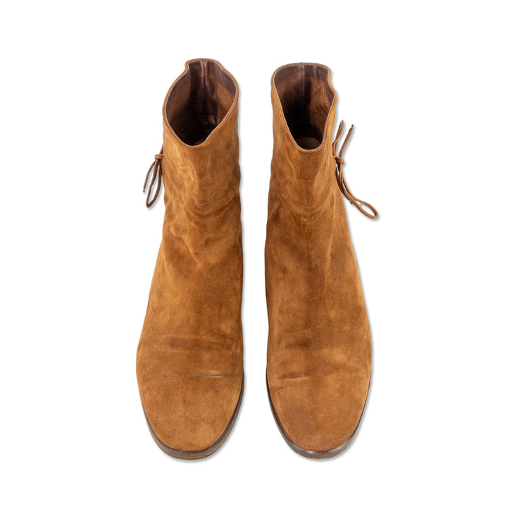 Gucci Brown Suede Flat Ankle Boots