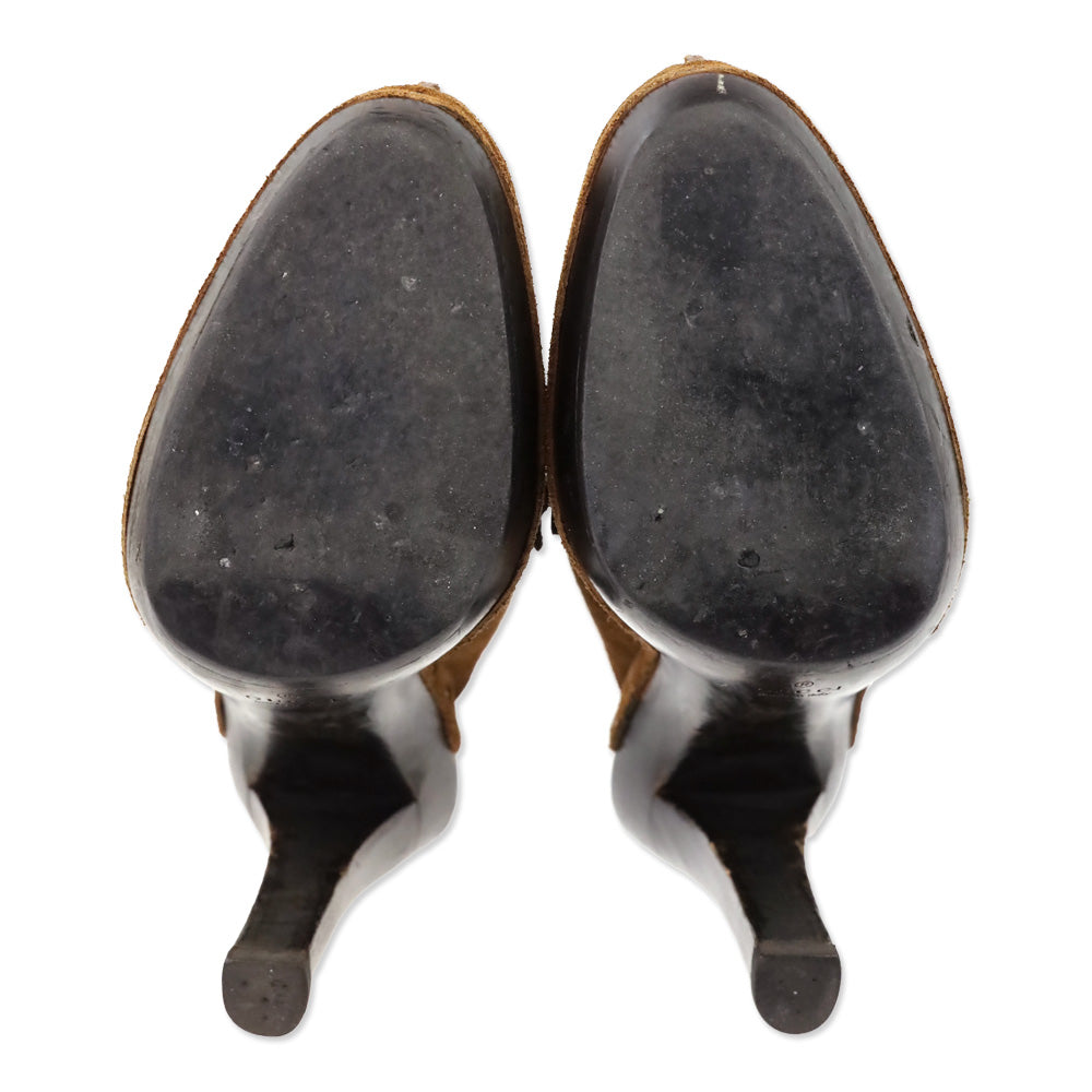 Gucci Brown Suede Horseit Clog Mule