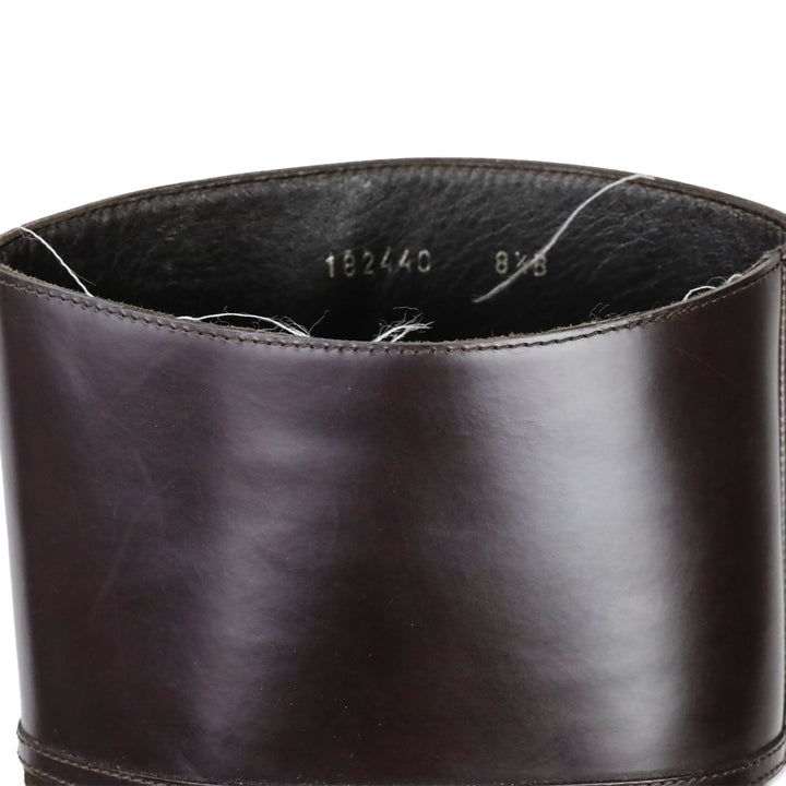 Gucci Brown Suede/Leather Knee High Horsebit Riding Boots