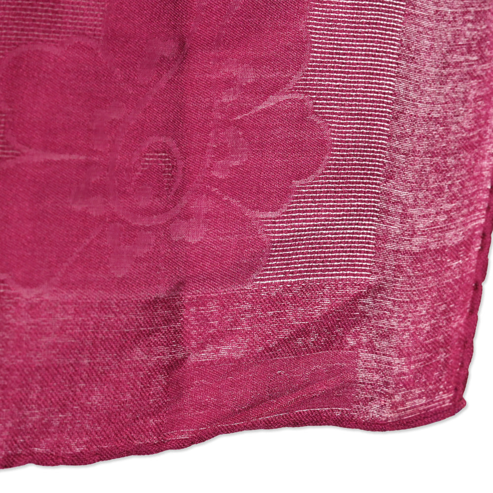 Gucci Burgundy Jacquard Silk Scarf