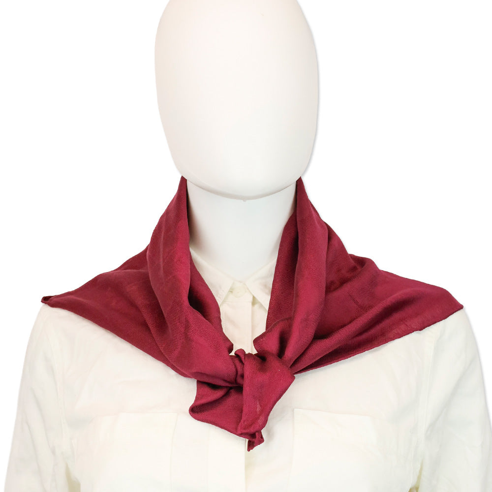 Gucci Burgundy Jacquard Silk Scarf