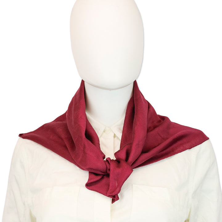 Gucci Burgundy Jacquard Silk Scarf