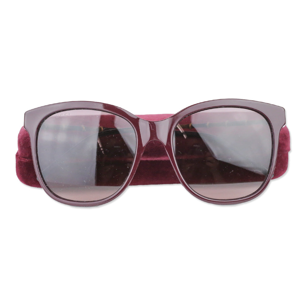 Gucci Burgundy Oversized Square Sunglasses