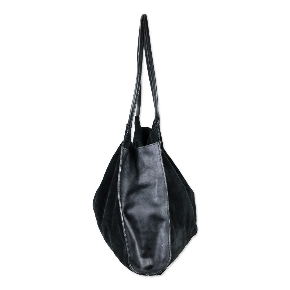 Gucci By Tom Ford Vintage Black Suede Ruched Shoulder Bag