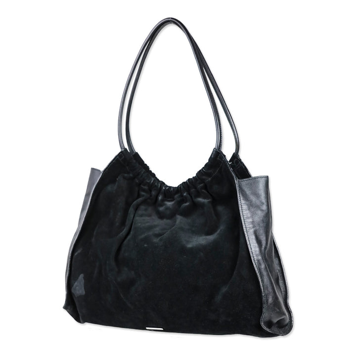 Gucci By Tom Ford Vintage Black Suede Ruched Shoulder Bag