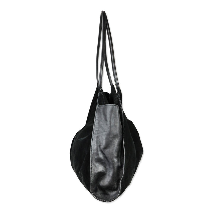 Gucci By Tom Ford Vintage Black Suede Ruched Shoulder Bag