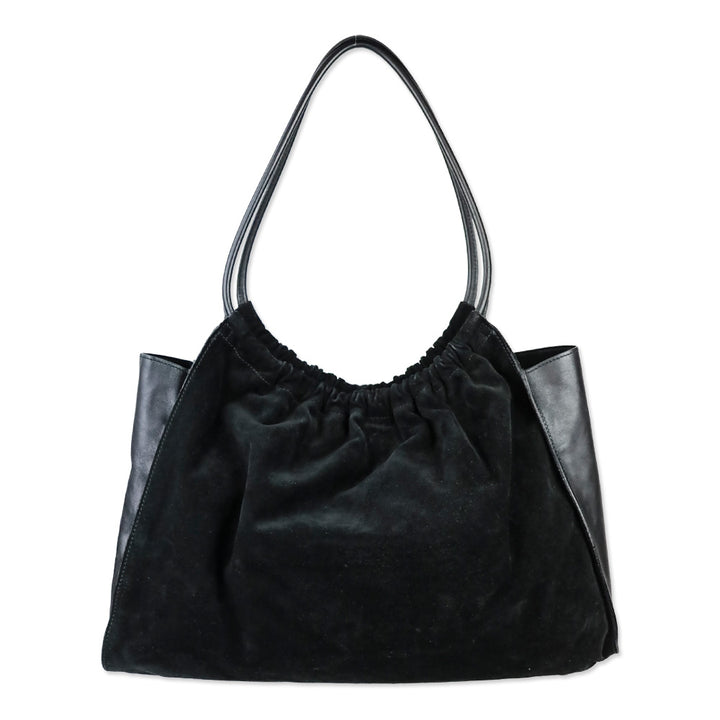 Gucci By Tom Ford Vintage Black Suede Ruched Shoulder Bag