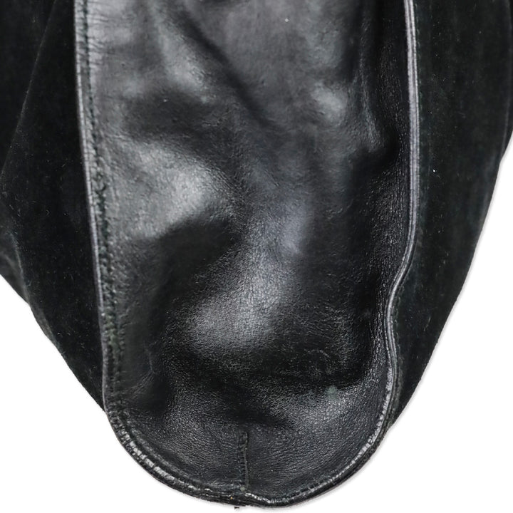 Gucci By Tom Ford Vintage Black Suede Ruched Shoulder Bag