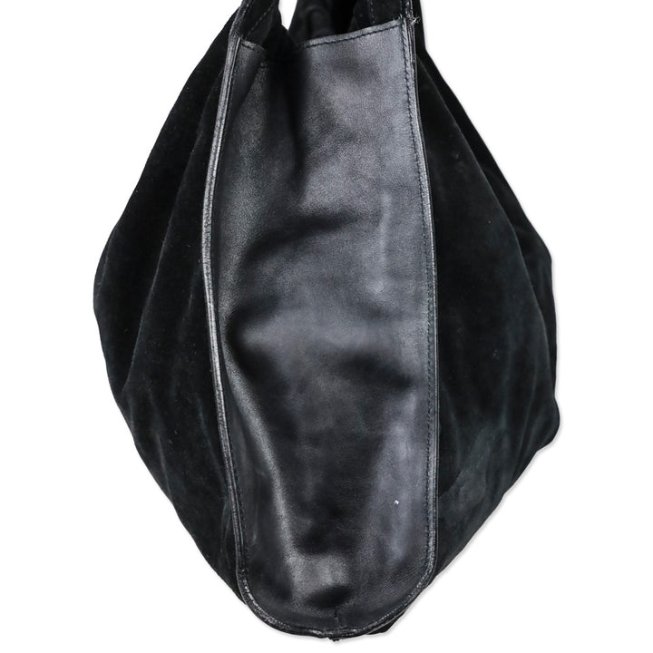 Gucci By Tom Ford Vintage Black Suede Ruched Shoulder Bag