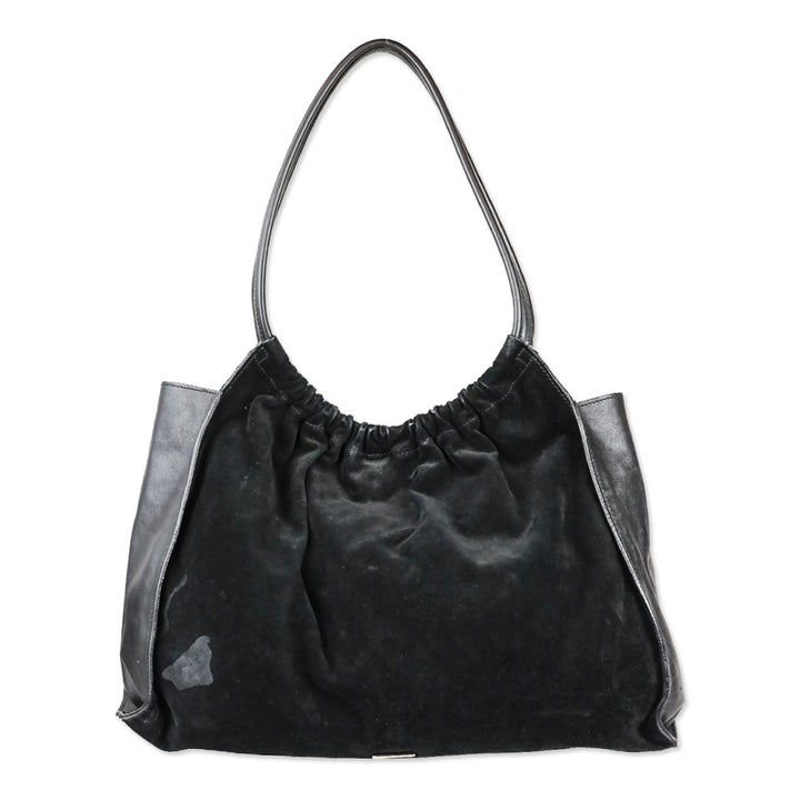 Gucci By Tom Ford Vintage Black Suede Ruched Shoulder Bag