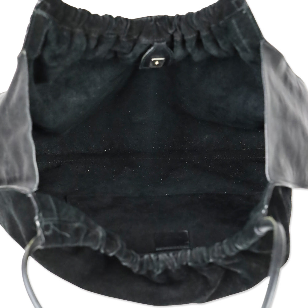 Gucci By Tom Ford Vintage Black Suede Ruched Shoulder Bag