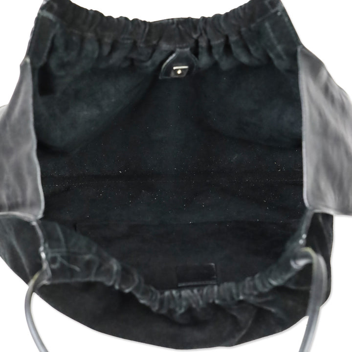 Gucci By Tom Ford Vintage Black Suede Ruched Shoulder Bag