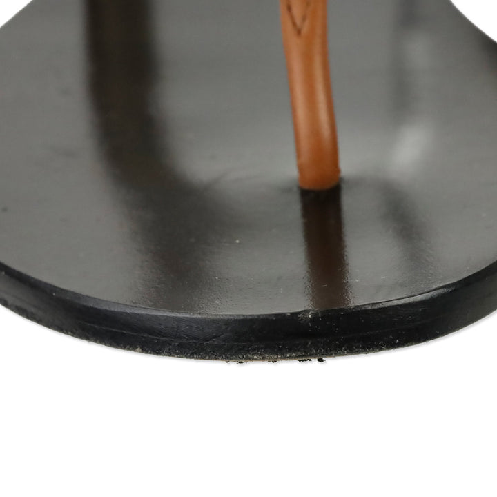 Gucci Cognac Leather GG T-Strap Thong Sandals
