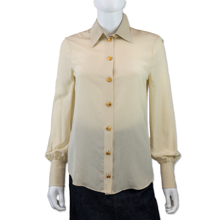 Gucci Cream Button Down Blouse