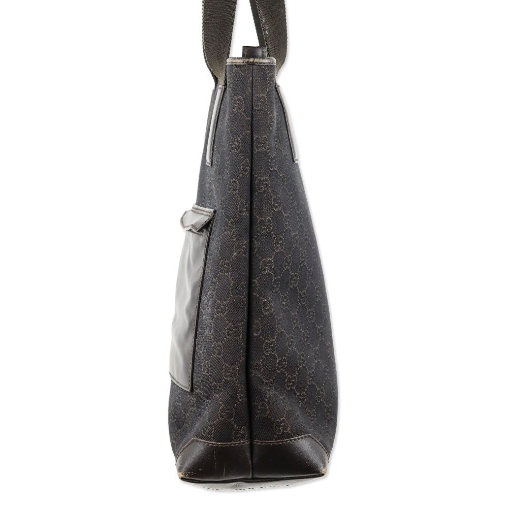 Gucci Dark Brown GG Monogram Canvas Tall Pocket Tote