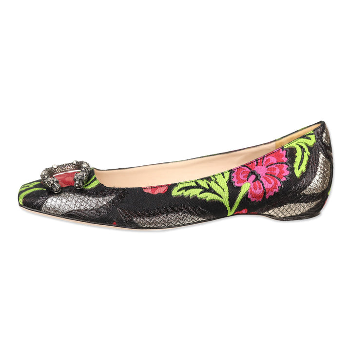 Gucci Dionysus Floral Jacquard Ballet Flats