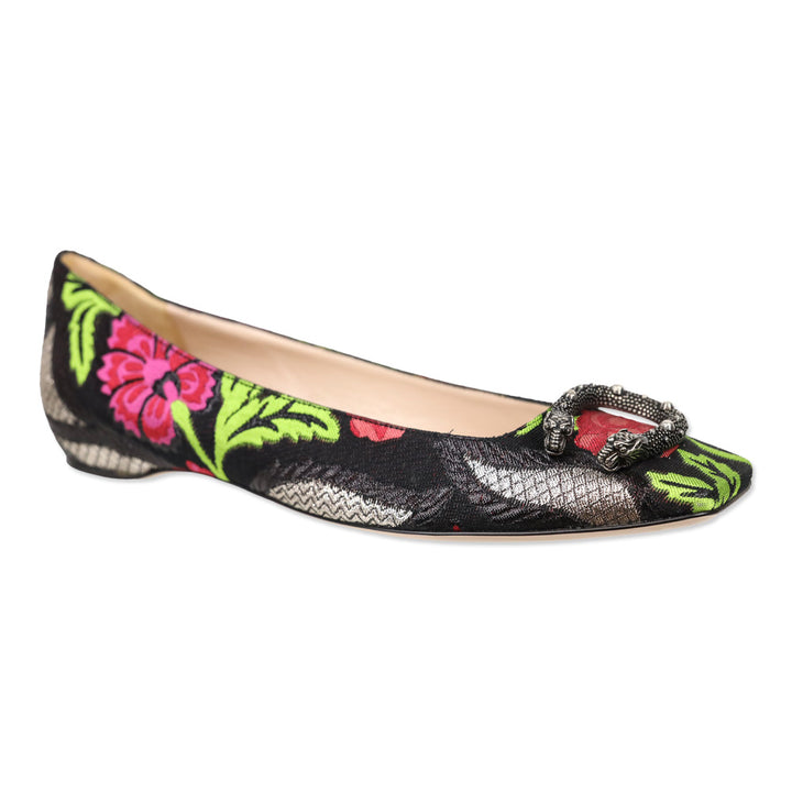 Gucci Dionysus Floral Jacquard Ballet Flats