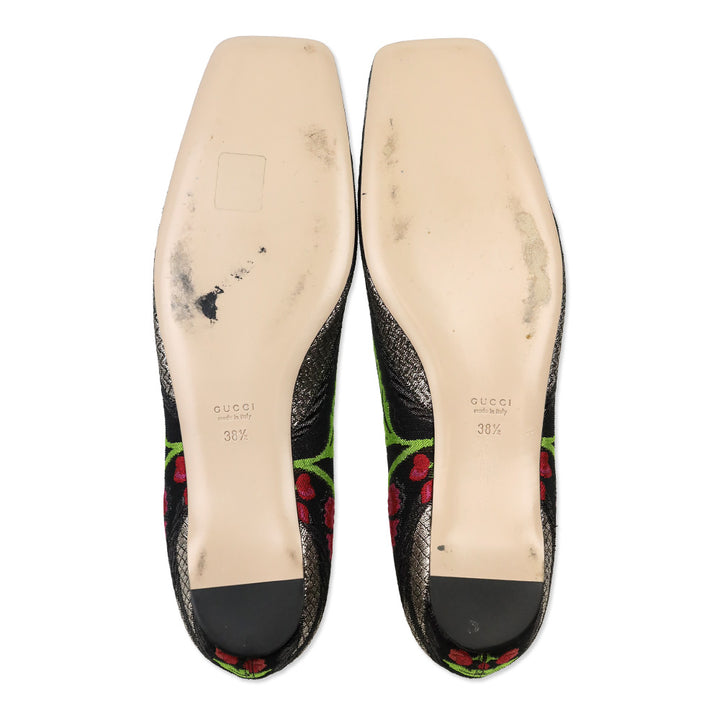 Gucci Dionysus Floral Jacquard Ballet Flats